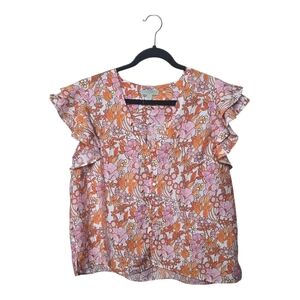 Ryegrass Floral Ruffle Top